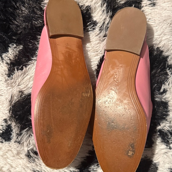 Sam Edelman Pink Leather Mules Gold Detail - Picture 2 of 5
